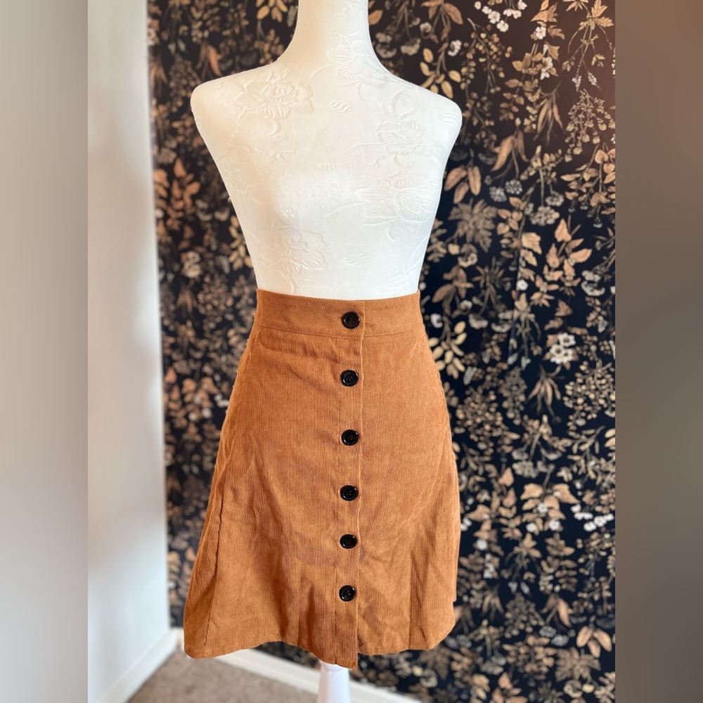 Tan A-line Skirt